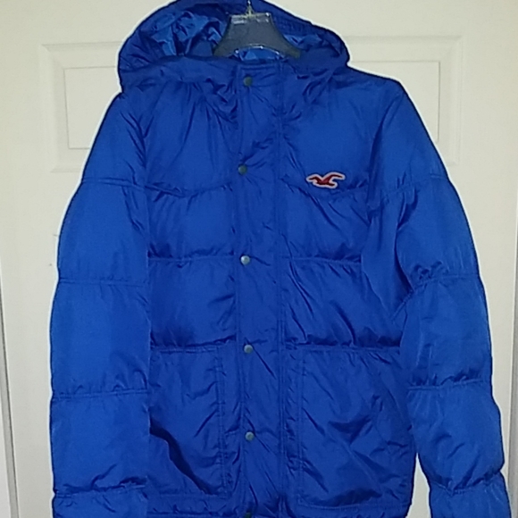 hollister blue puffer jacket